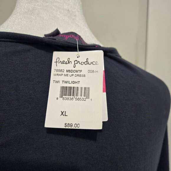 NWT Fresh Produce Midi Wrap Me Up Dress Twilight Dark Gray - Sz XL - Picture 6 of 10